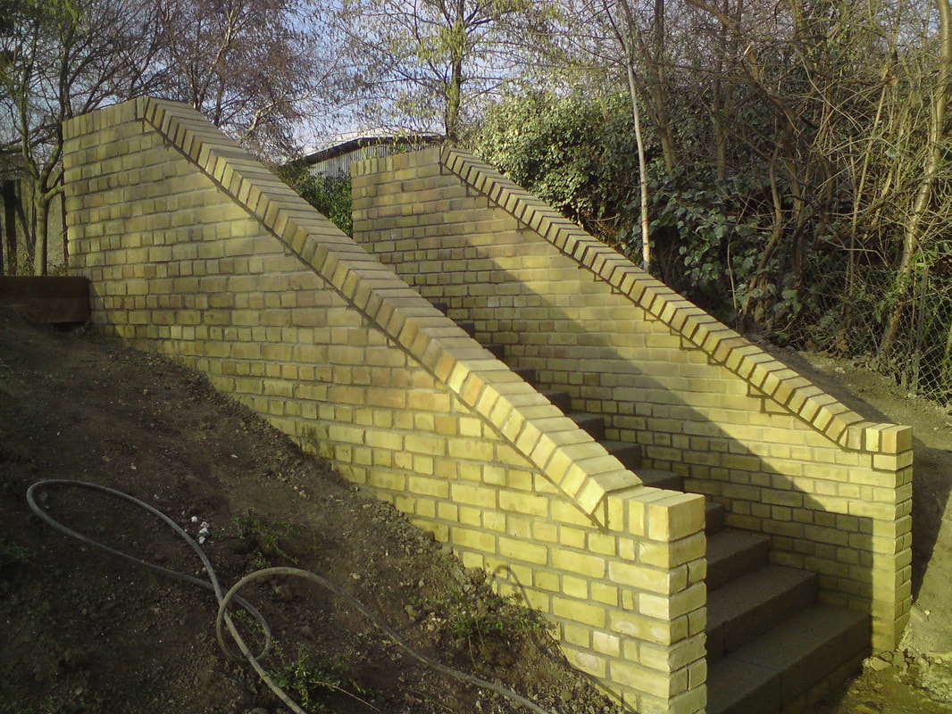 Garden brick steps