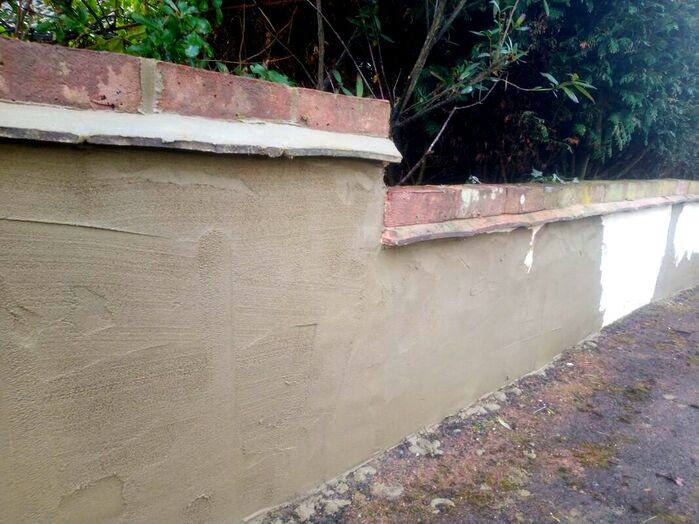rendering on a garden wall
