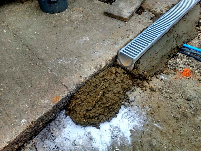Installing an grated channel drain