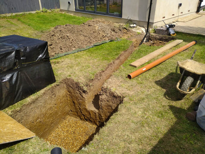 Excavation for drainage soakaway
