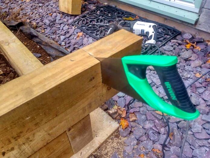 Cutting sleepers with a handsaw